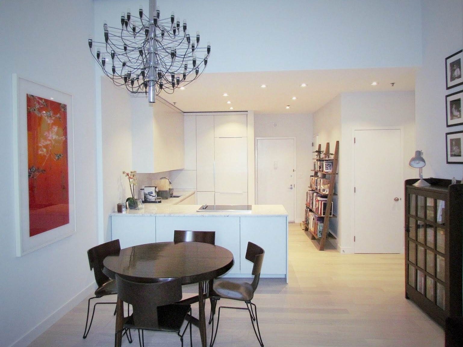 Open kitchen and dining area